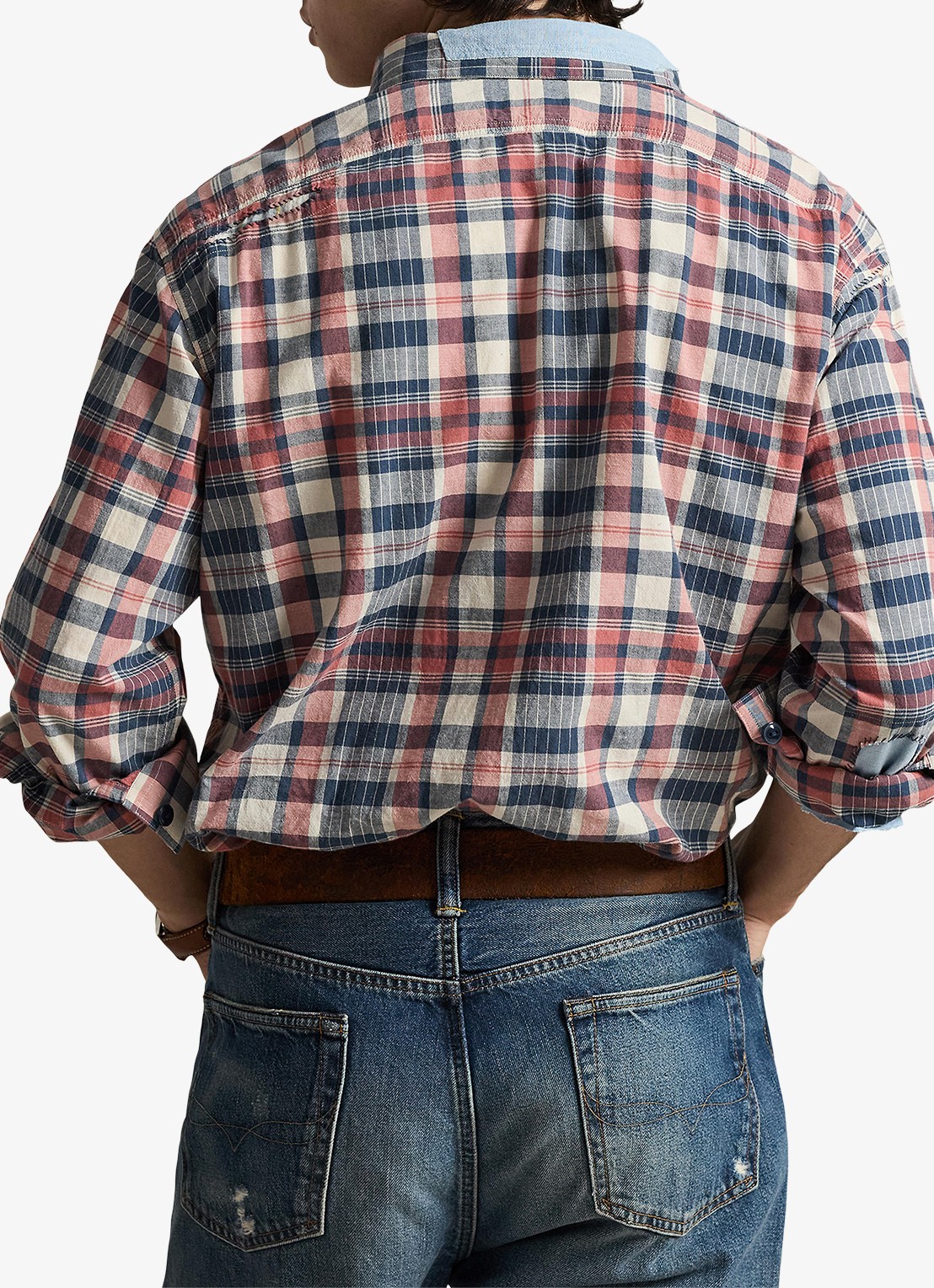 Ralph Lauren Classic fit overhemd met ruitdessin - achterkant 5 blauw