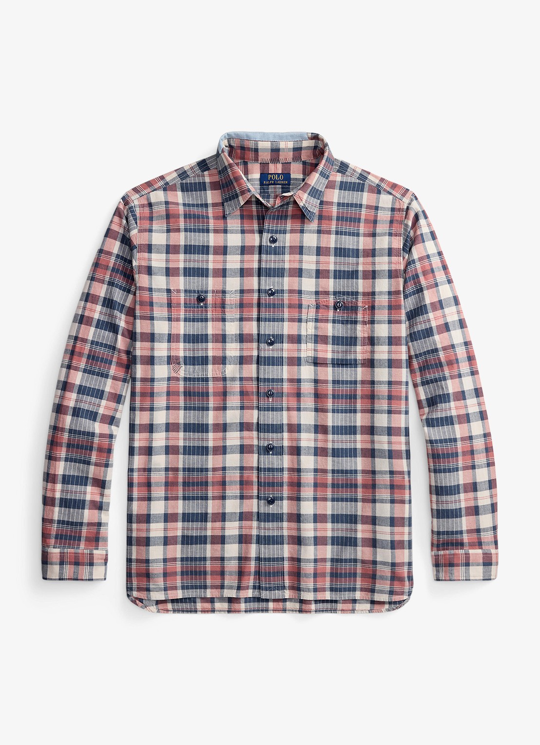 Ralph Lauren Classic fit overhemd met ruitdessin - voorkant blauw