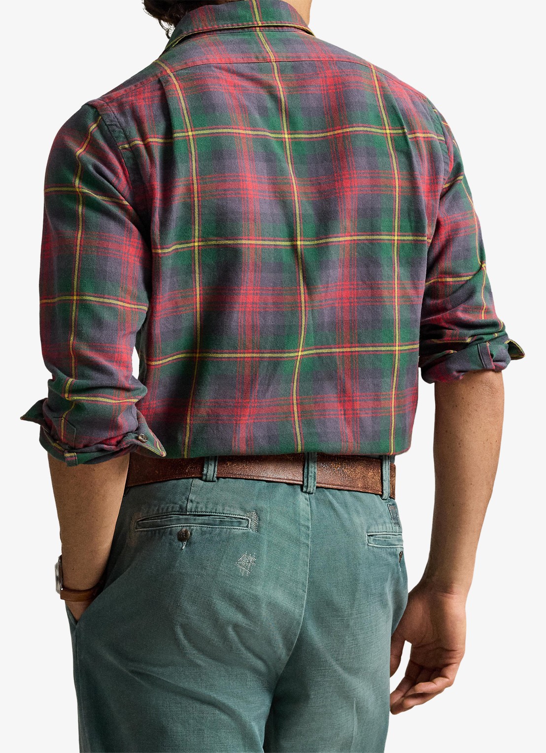 Ralph Lauren Classic fit overhemd met ruitdessin - achterkant 5 green/red multi / rood