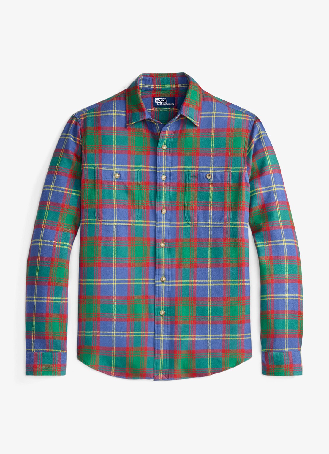 Ralph Lauren Classic fit overhemd met ruitdessin - voorkant 7391 royal green multi / groen