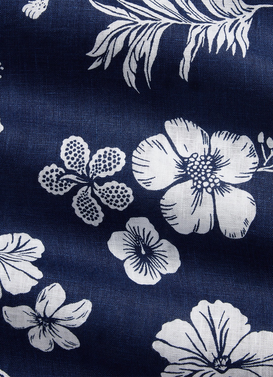 Ralph Lauren Classic fit overhemd van linnen met bloemenprint - detail 6 7163 jaguar tropical / donkerblauw