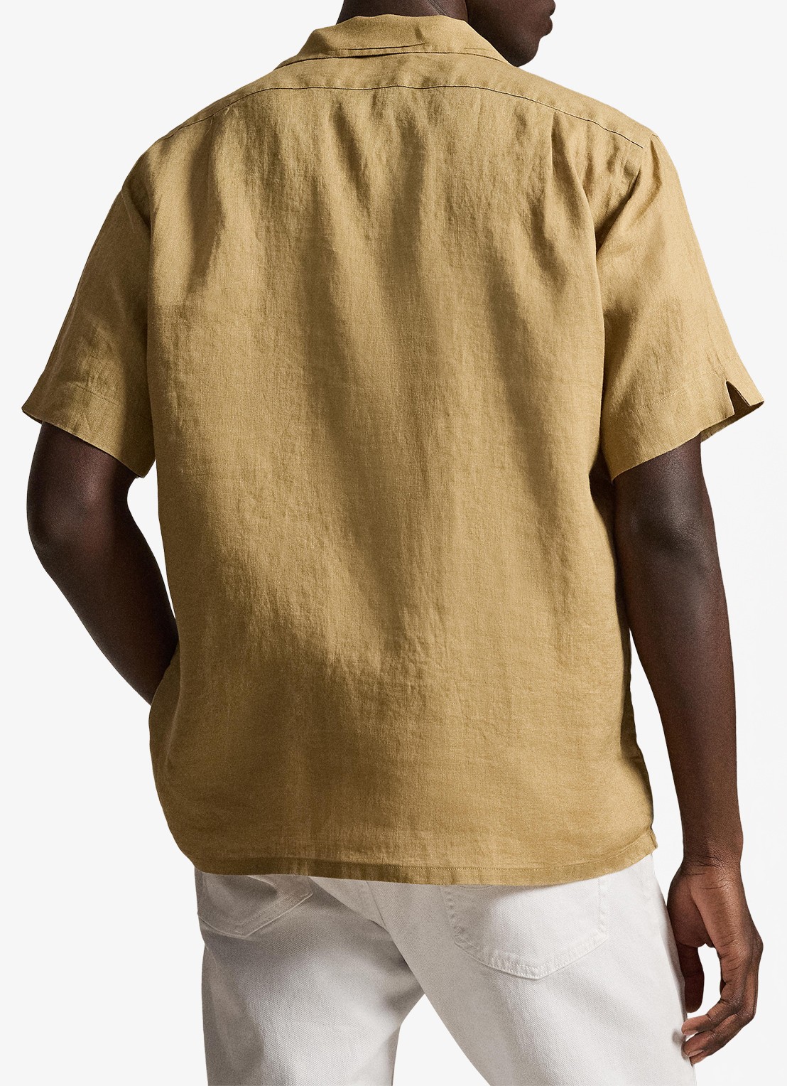 Ralph Lauren Classic fit overhemd van linnen met borstzak - achterkant 5 cafe tan-2x6t