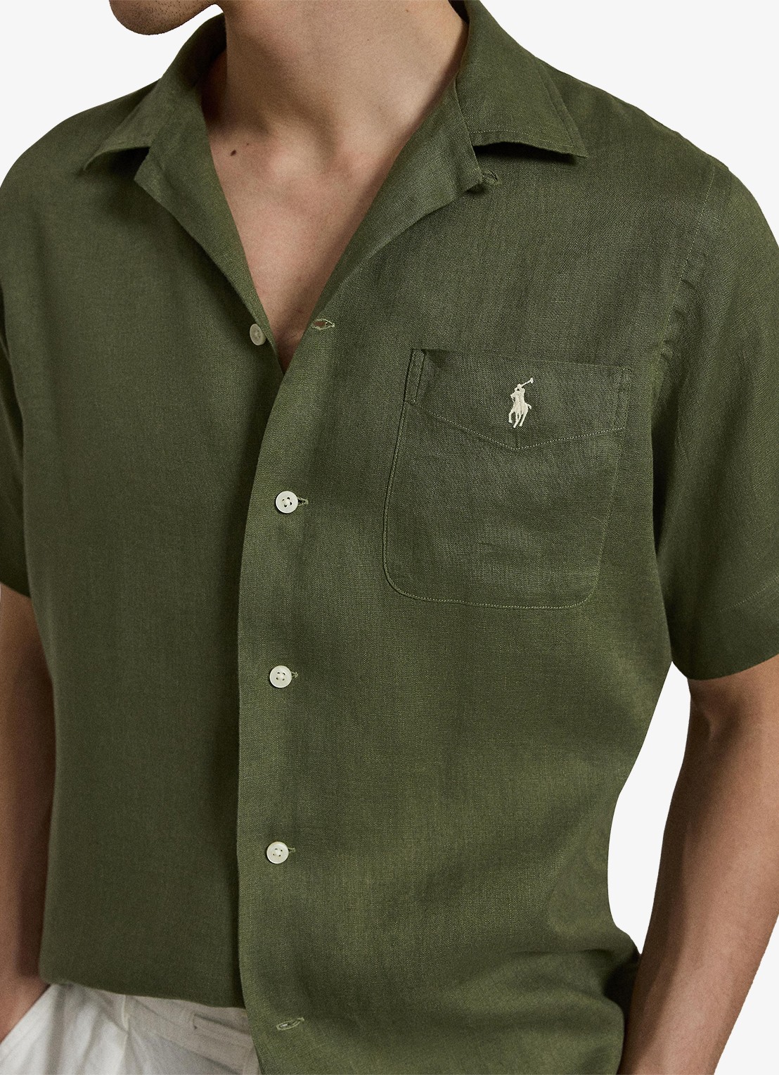 Ralph Lauren Classic fit overhemd van linnen met borstzak - detail 4 garden trail-30z6