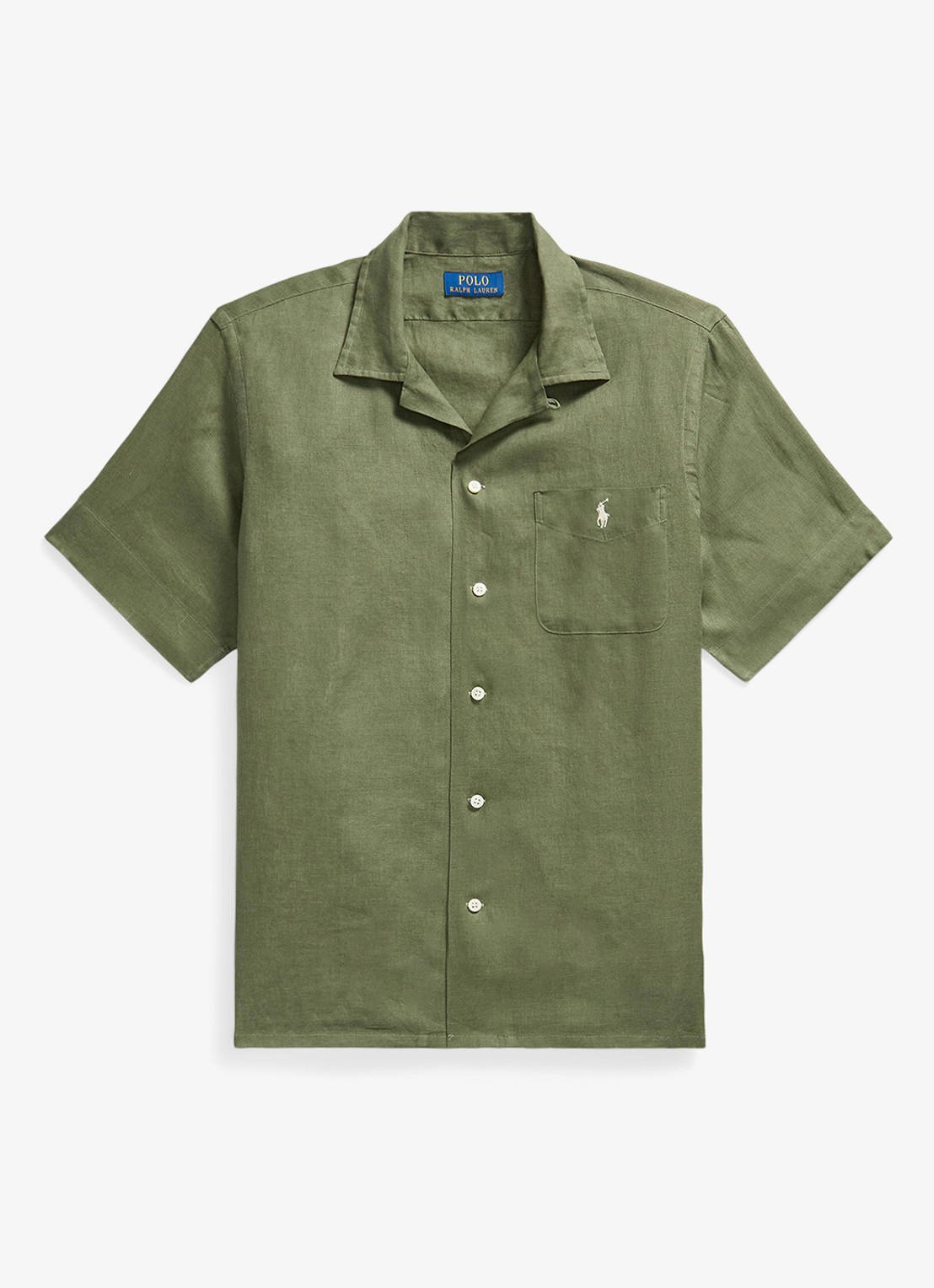 Ralph Lauren Classic fit overhemd van linnen met borstzak - voorkant garden trail-30z6