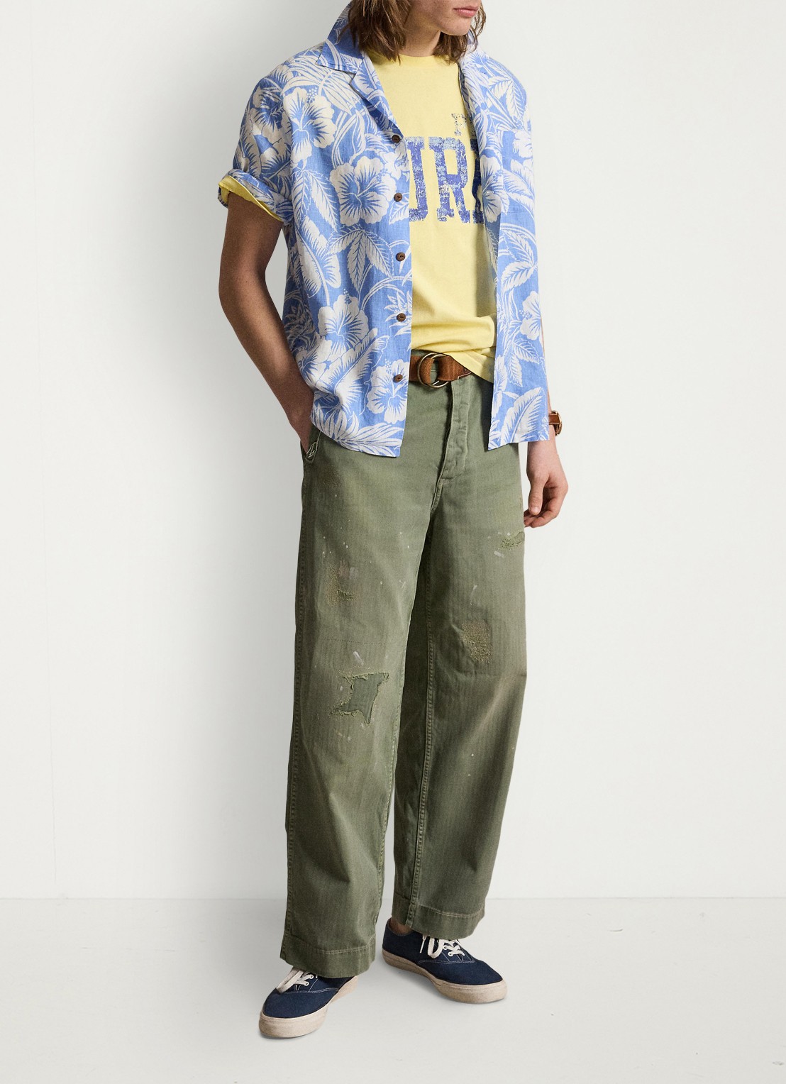 Ralph Lauren Classic fit overhemd van linnen met print - detail 2 blue sweetheart floral / blauw