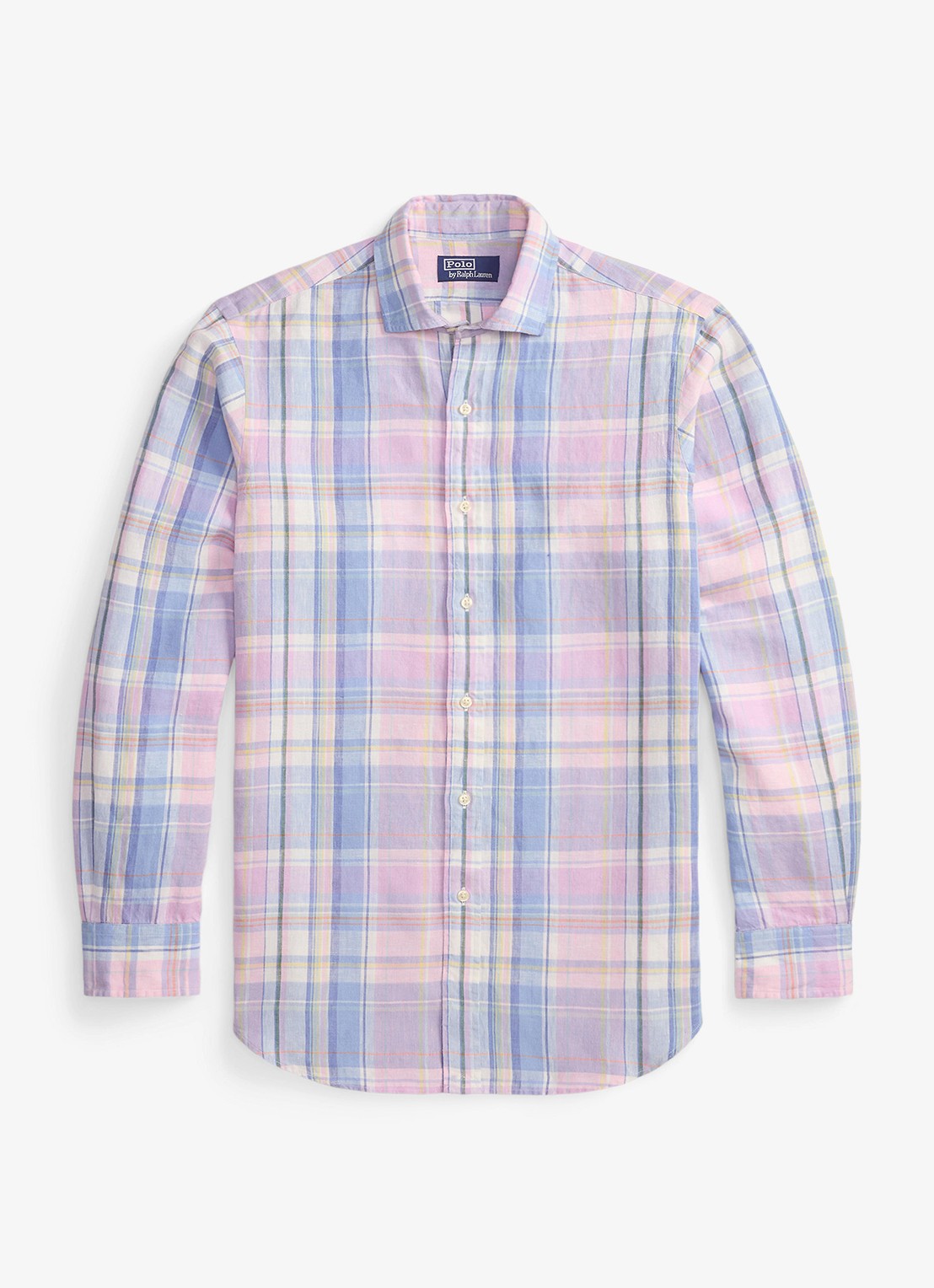 Ralph Lauren Classic fit overhemd van linnen met ruitdessin - voorkant 3 7105b pink blue multi-zyhq