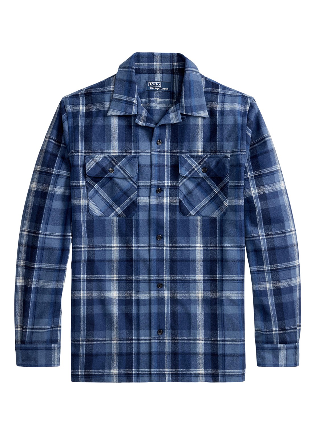 Ralph Lauren Classic fit overhemd van wol met ruitdessin - voorkant 4 blue heather / blauw