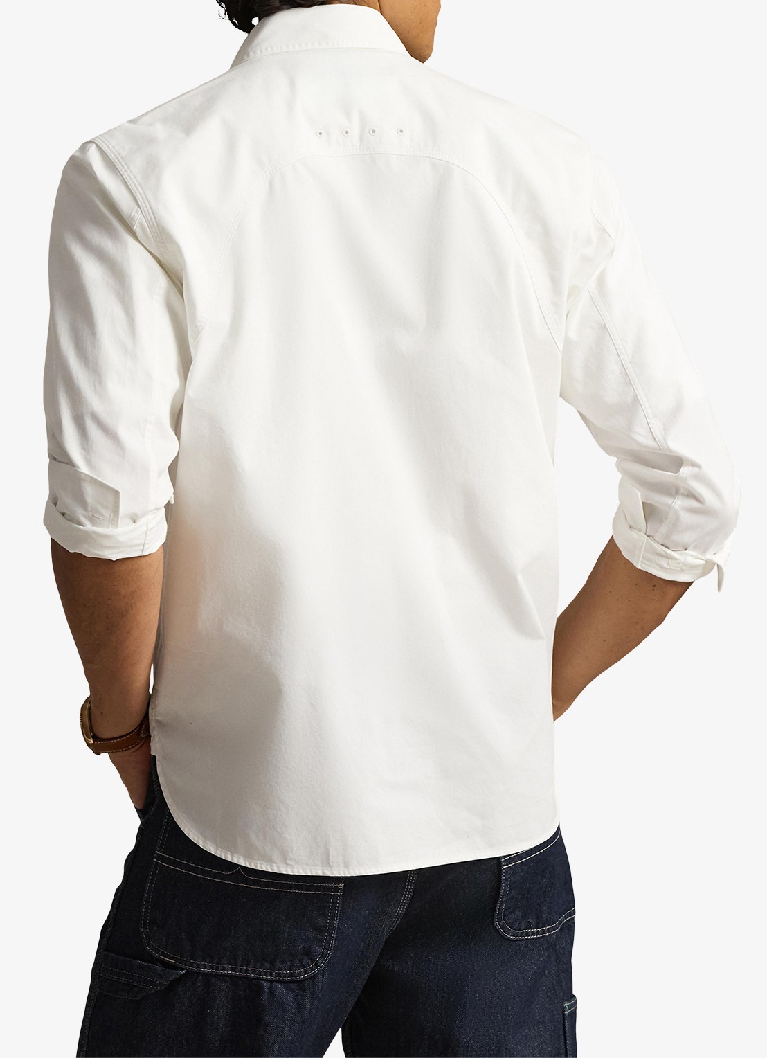 Ralph Lauren Classic fit overshirt met borstzakken - achterkant white / wit