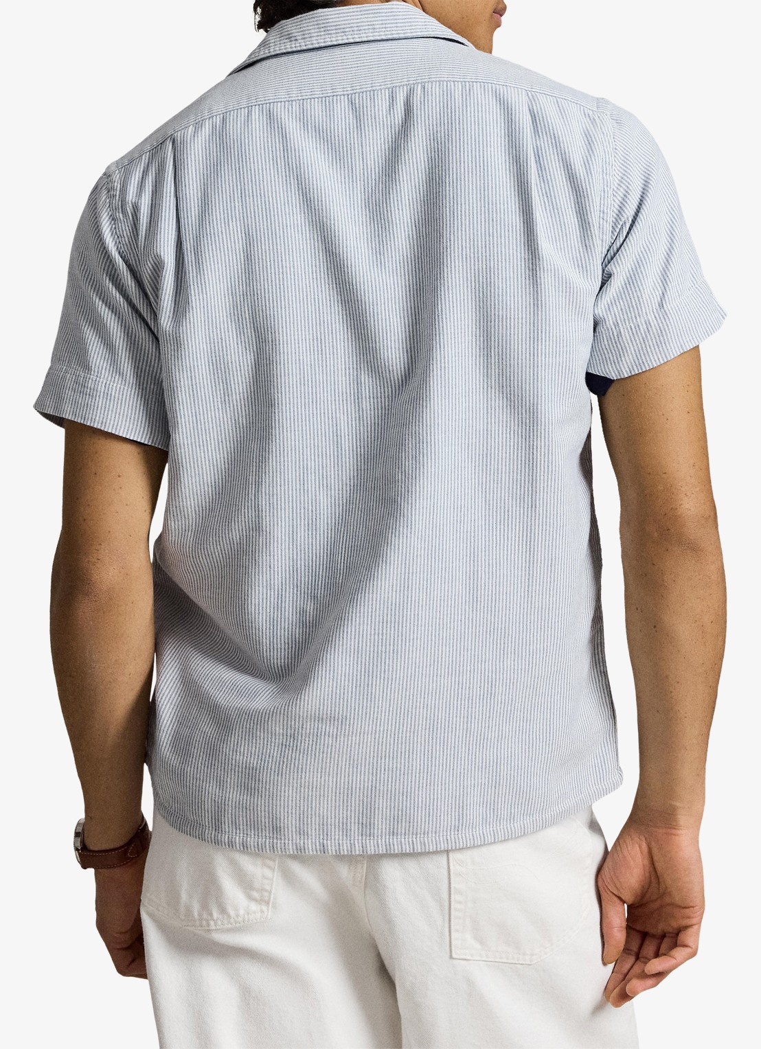 Ralph Lauren Classic fit Oxford overhemd met streepprint - achterkant 7202 blue cream / blauw