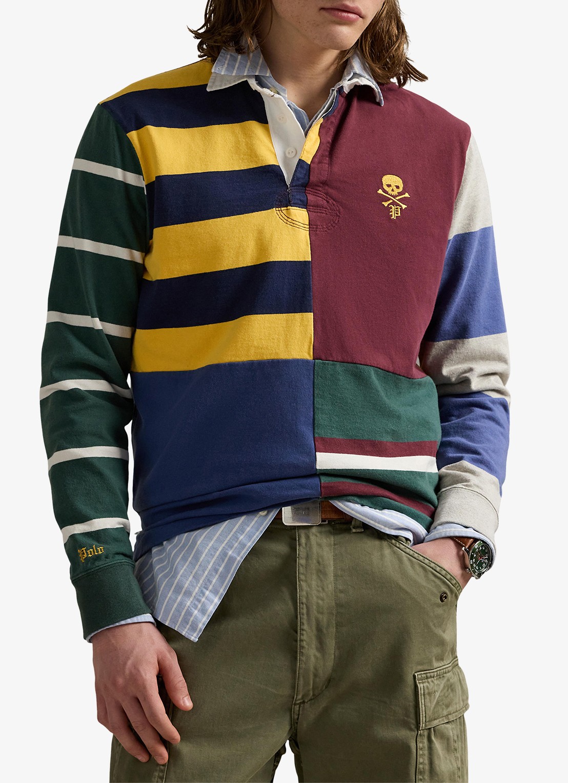 Ralph Lauren Classic fit polo met colour blocking - detail 2 red wine multi / bordeauxrood