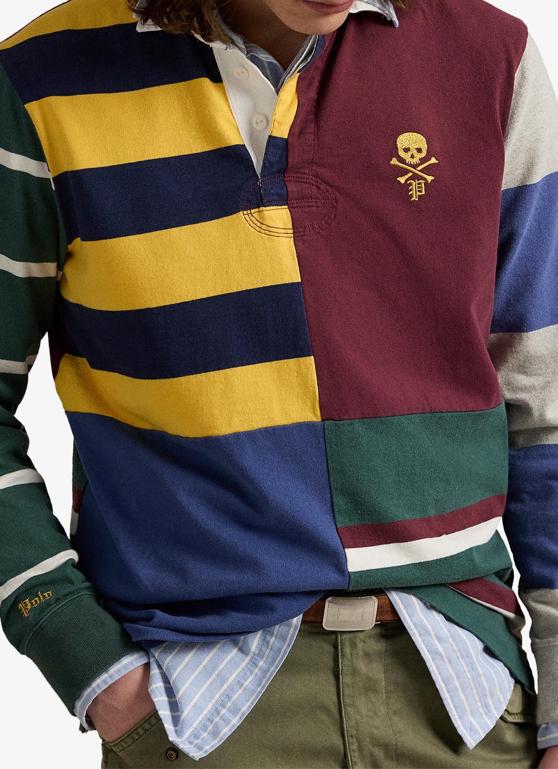 Ralph Lauren Classic fit polo met colour blocking - detail 3 red wine multi / bordeauxrood