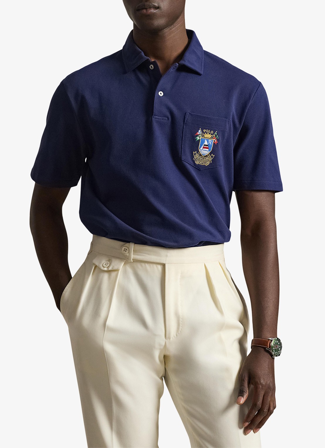 Ralph Lauren Classic fit polo met embleem - detail dark cobalt / donkerblauw