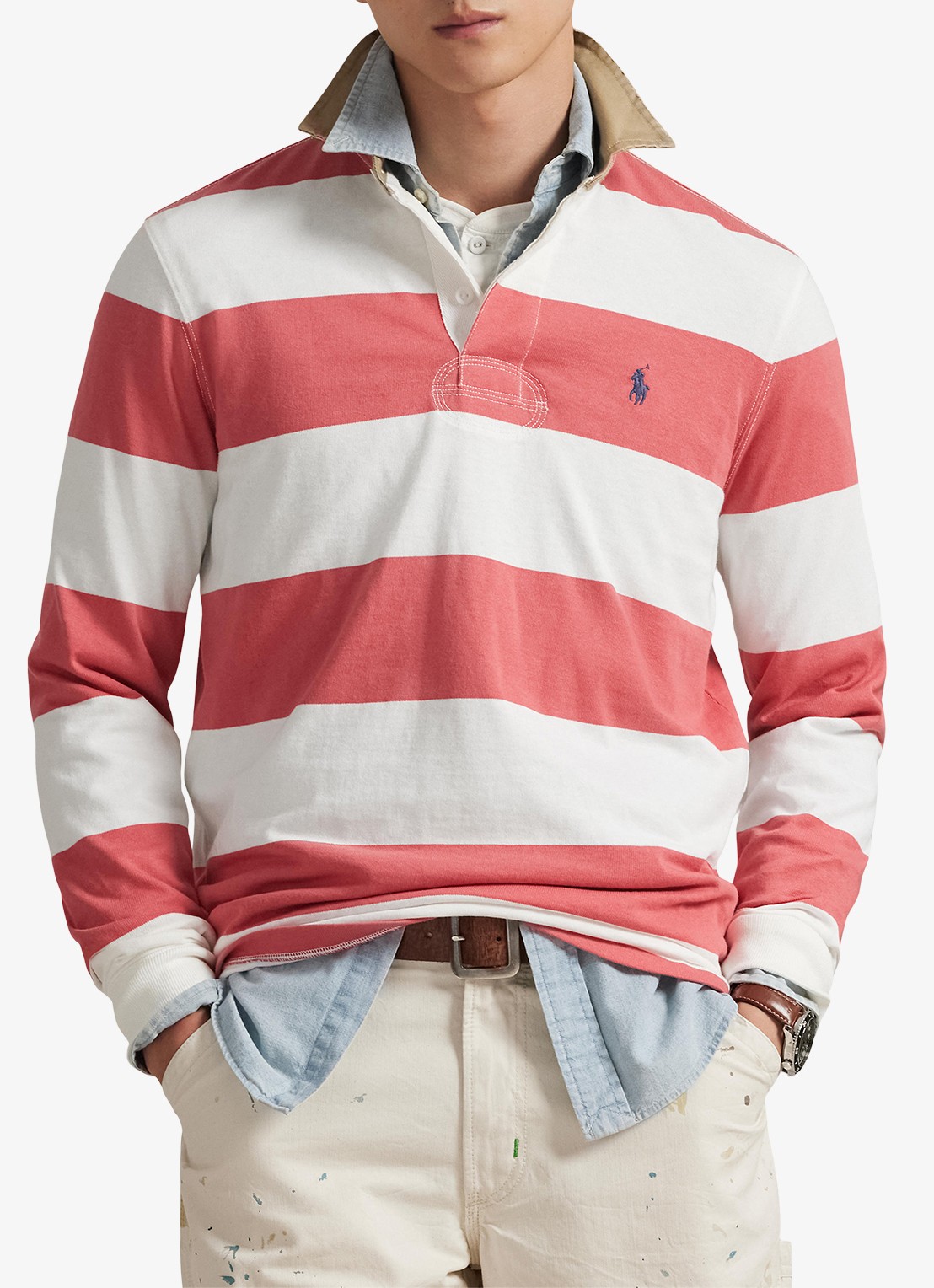 Ralph Lauren Classic fit polo met logoborduring - detail 4 red sky / rood