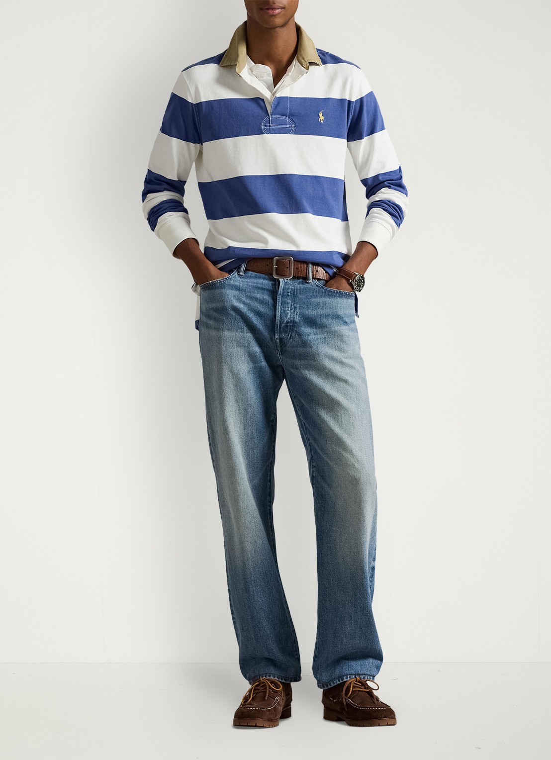 Ralph Lauren Classic fit polo met logoborduring - voorkant 3 old royal / blauw