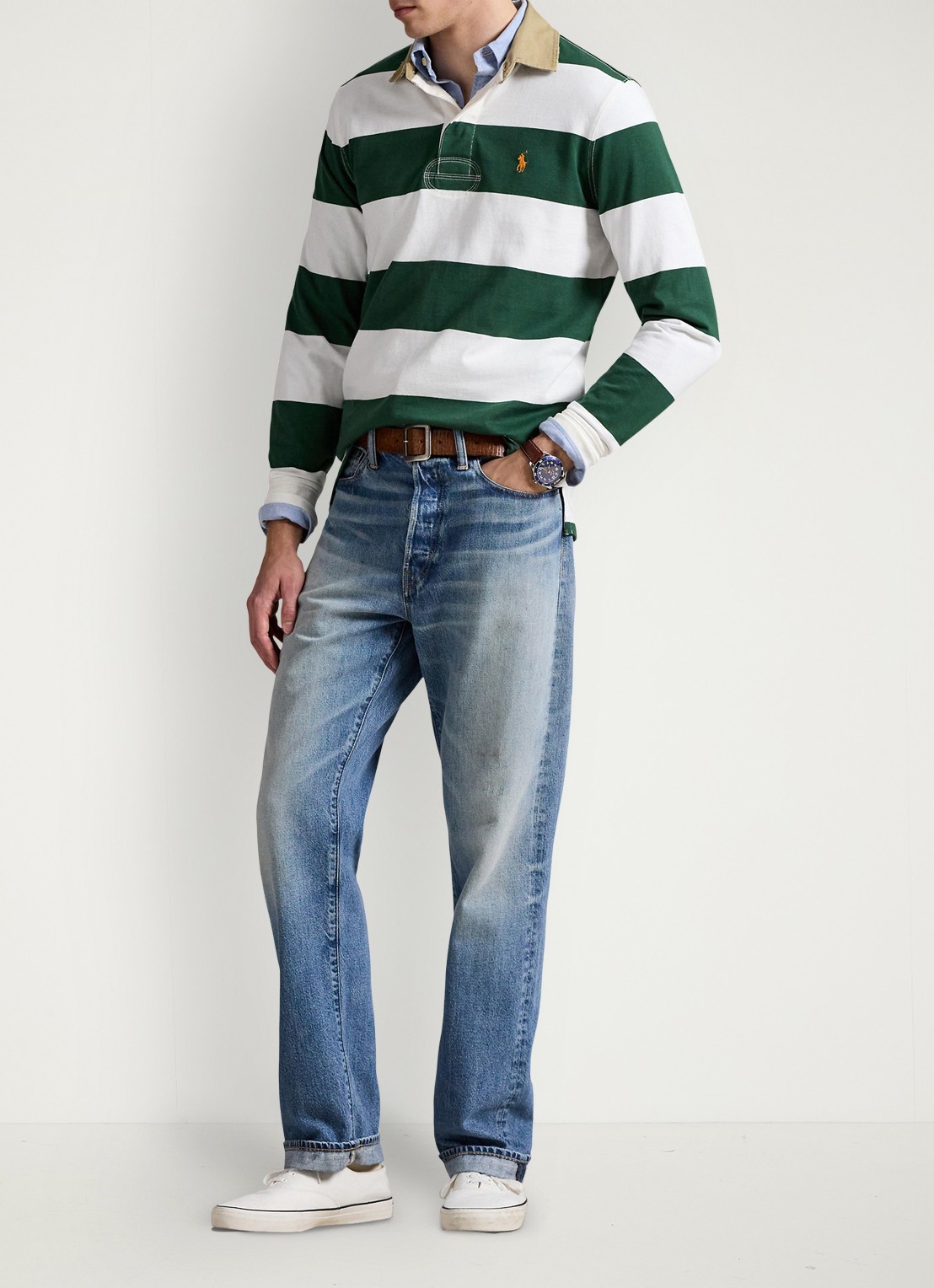 Ralph Lauren Classic fit polo met logoborduring - voorkant 2 grass green / groen