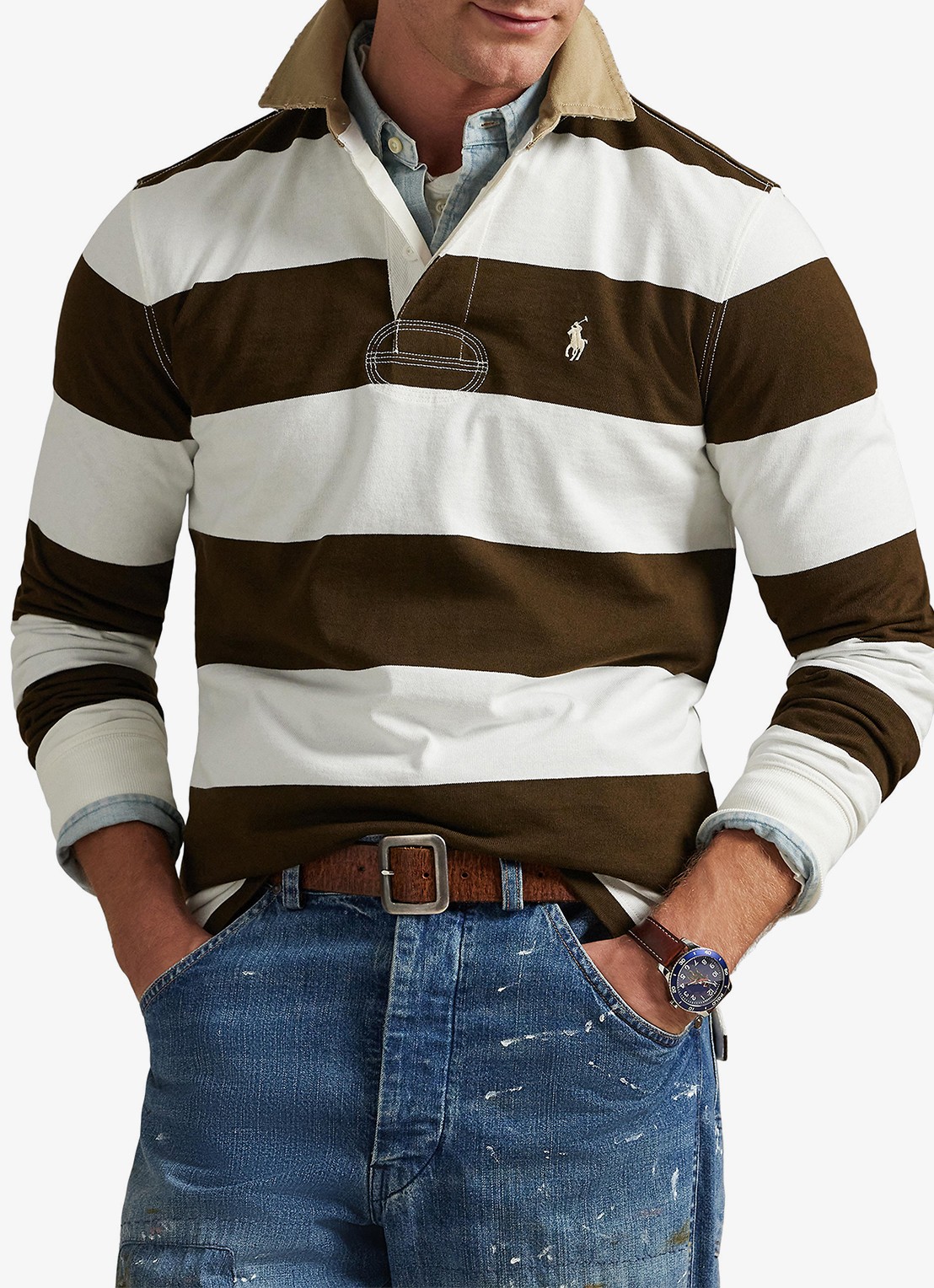 Ralph Lauren Classic fit polo met logoborduring - detail 3 dark brown / donkerbruin
