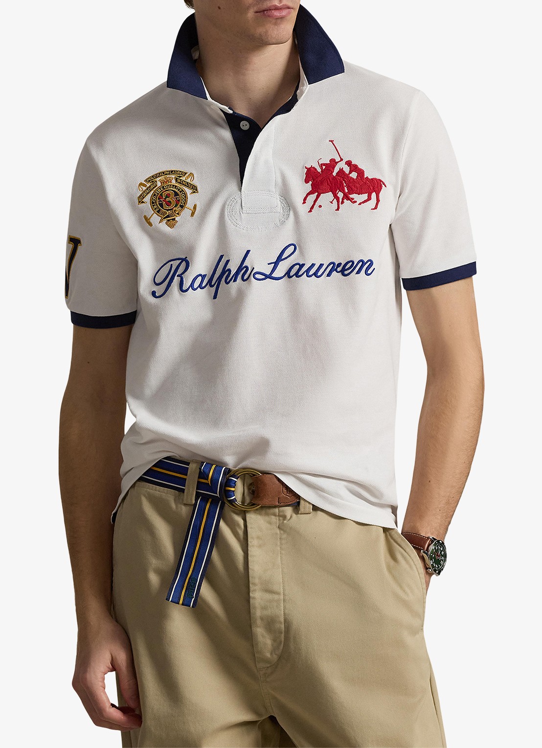 Ralph Lauren Classic fit polo met logoborduring - detail 2 white / wit