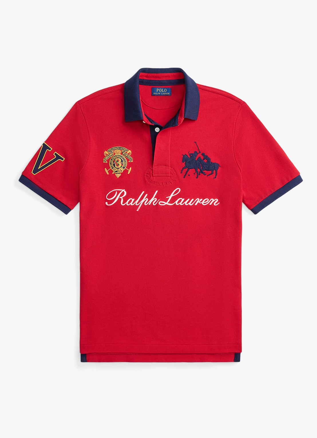 Ralph Lauren Classic fit polo met logoborduring - voorkant 4 rl 2000 red / rood