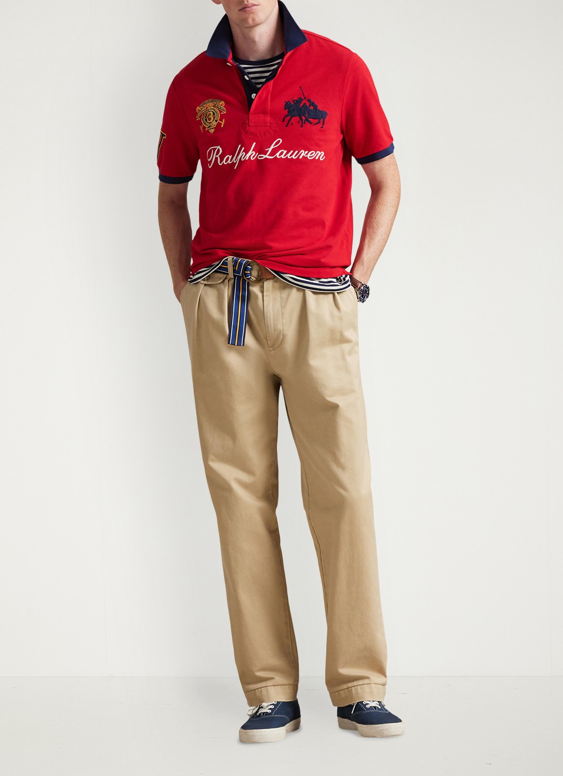 Ralph Lauren Classic fit polo met logoborduring - voorkant 5 rl 2000 red / rood