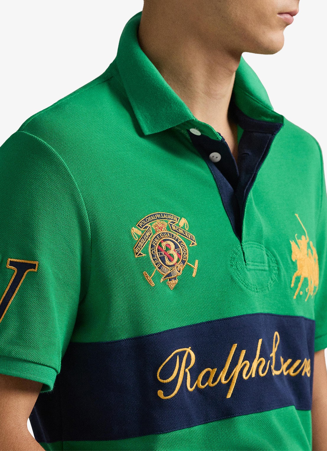 Ralph Lauren Classic fit polo met logoborduring - detail 2 stafford green/newport navy-zyke