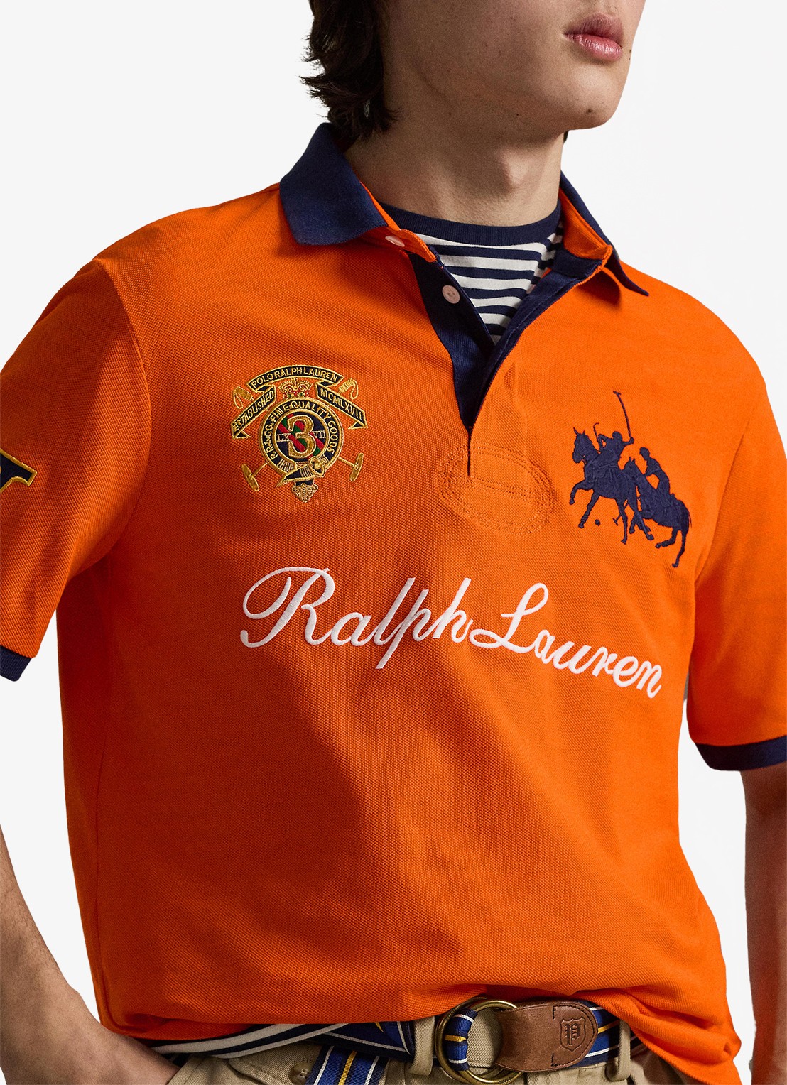Ralph Lauren Classic fit polo met logoborduring - detail 3 sailing oranje-36ph
