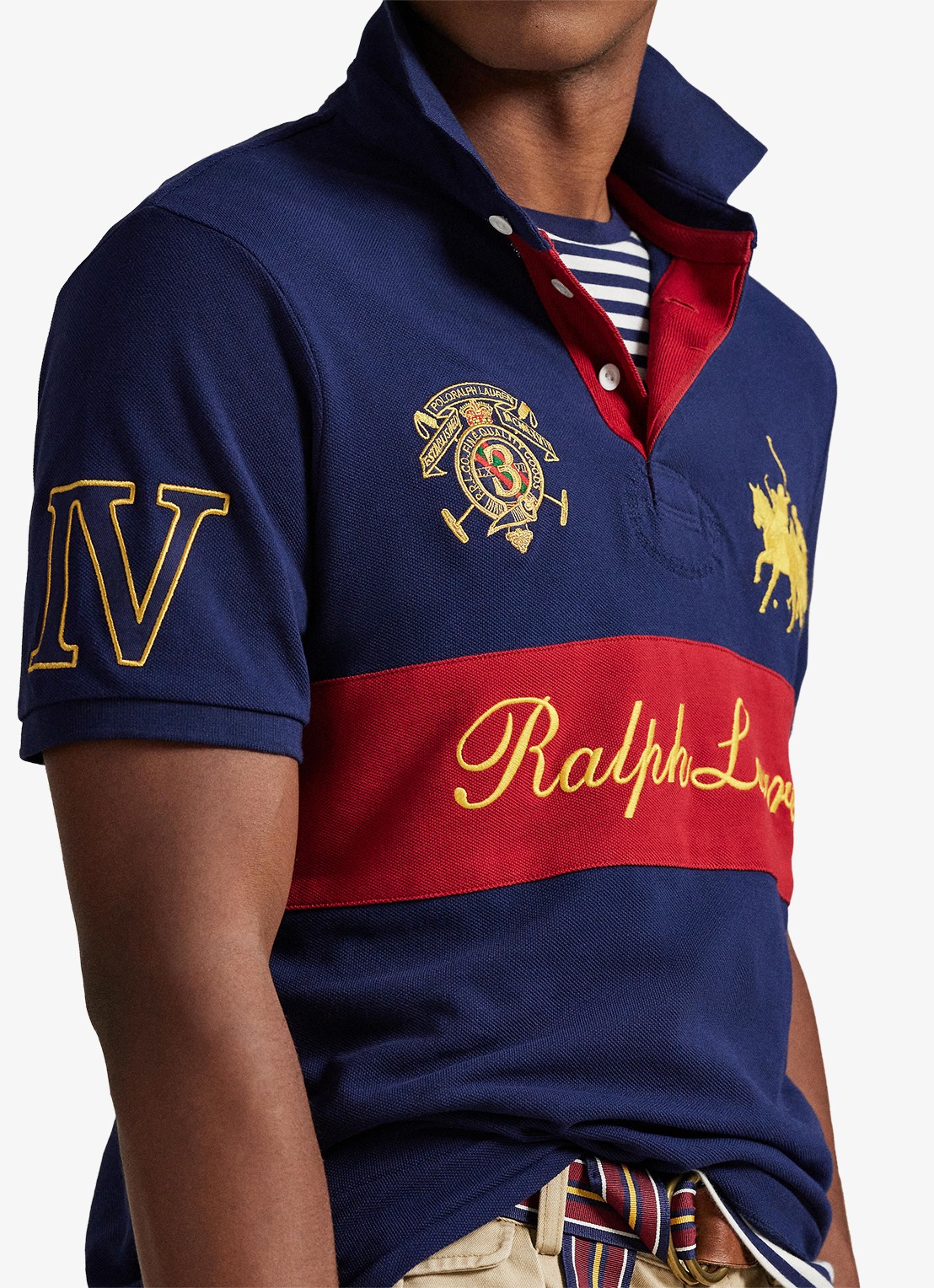 Ralph Lauren Classic fit polo met logoborduring - detail 3 newport navy/sweet tomato-zykf