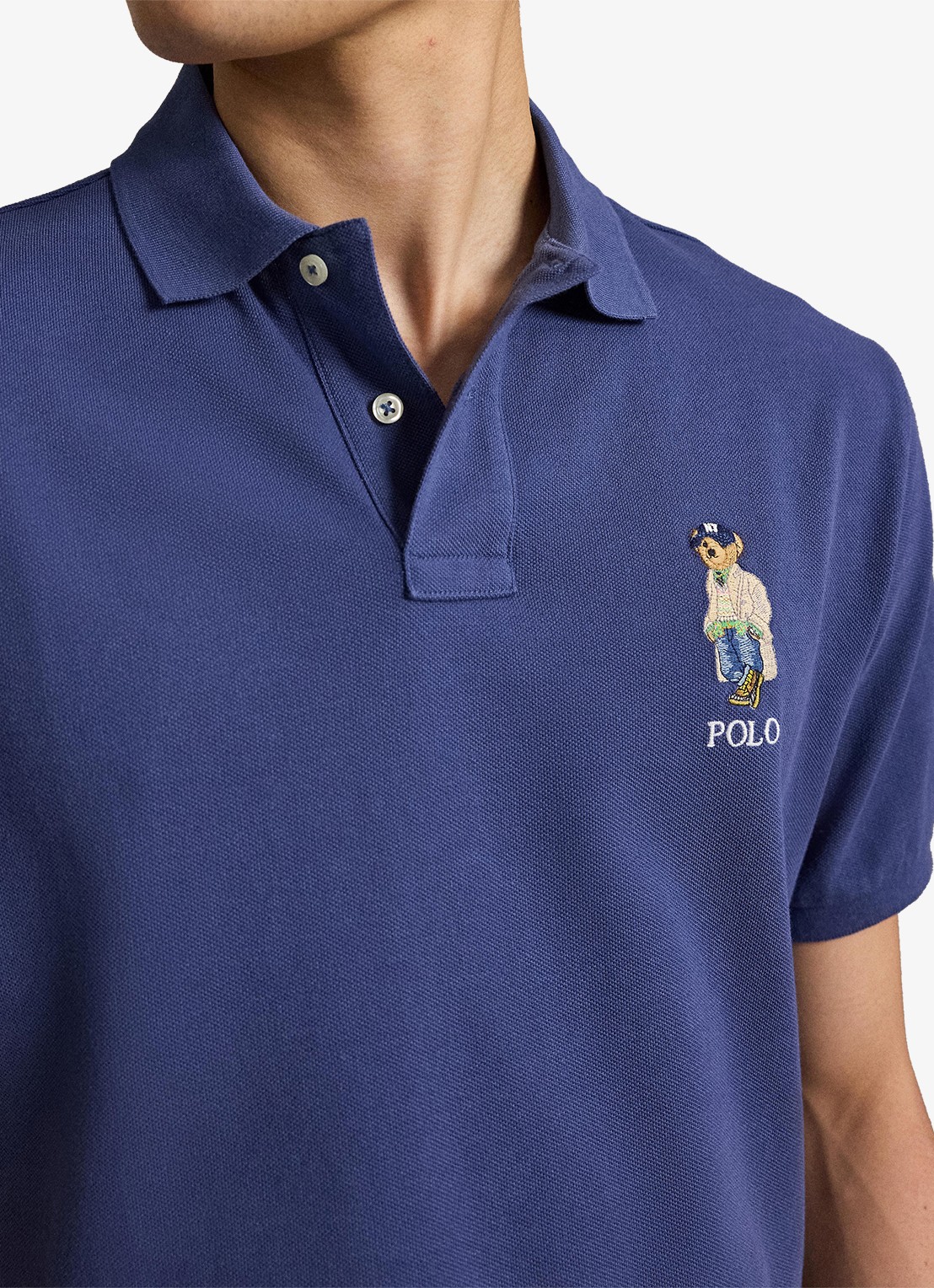 Ralph Lauren Classic fit polo met logoborduring - detail 3 light navy / donkerblauw