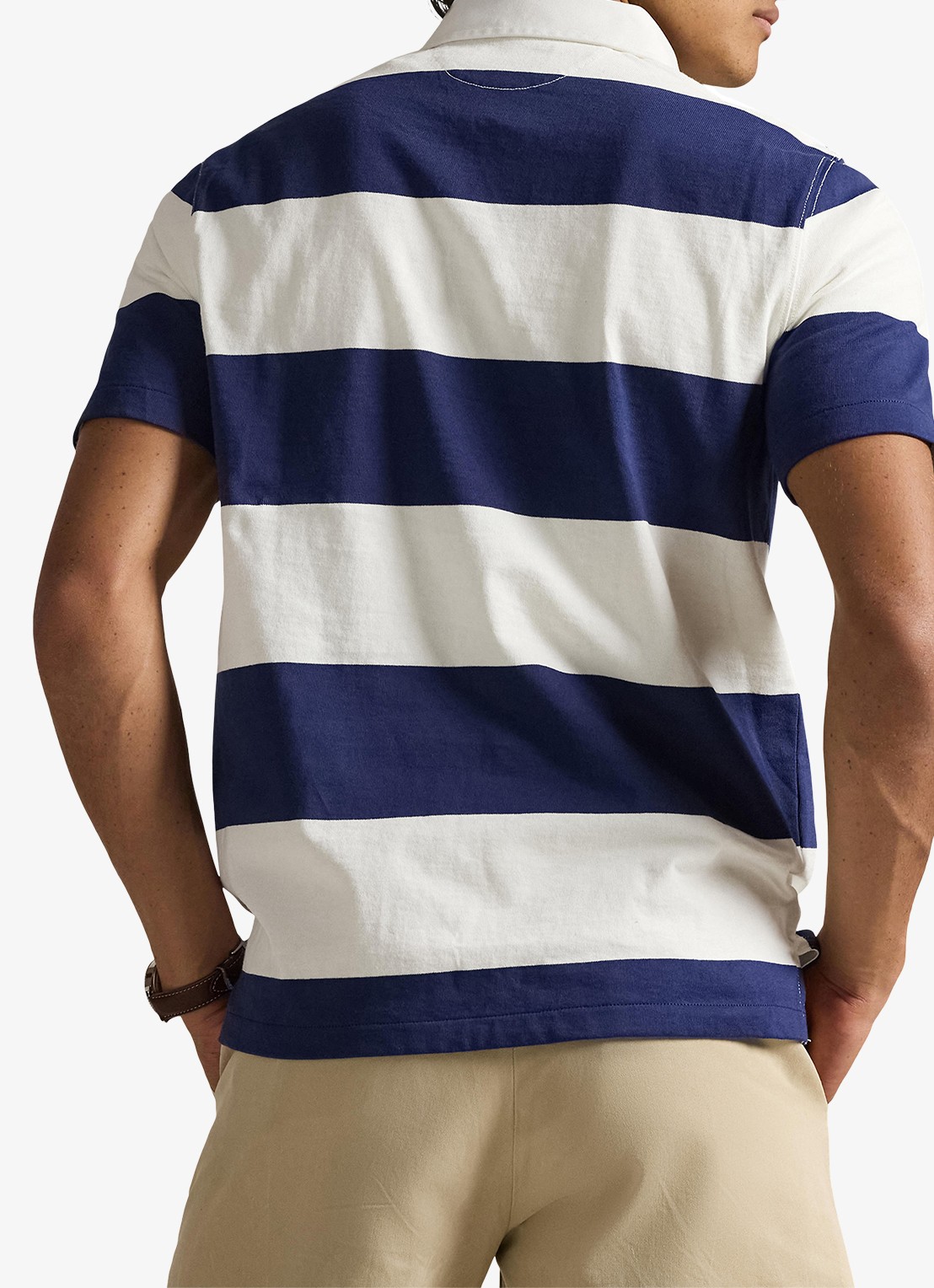 Ralph Lauren Classic fit polo met streepprint - achterkant dark cobalt/deckwash white-zyrh