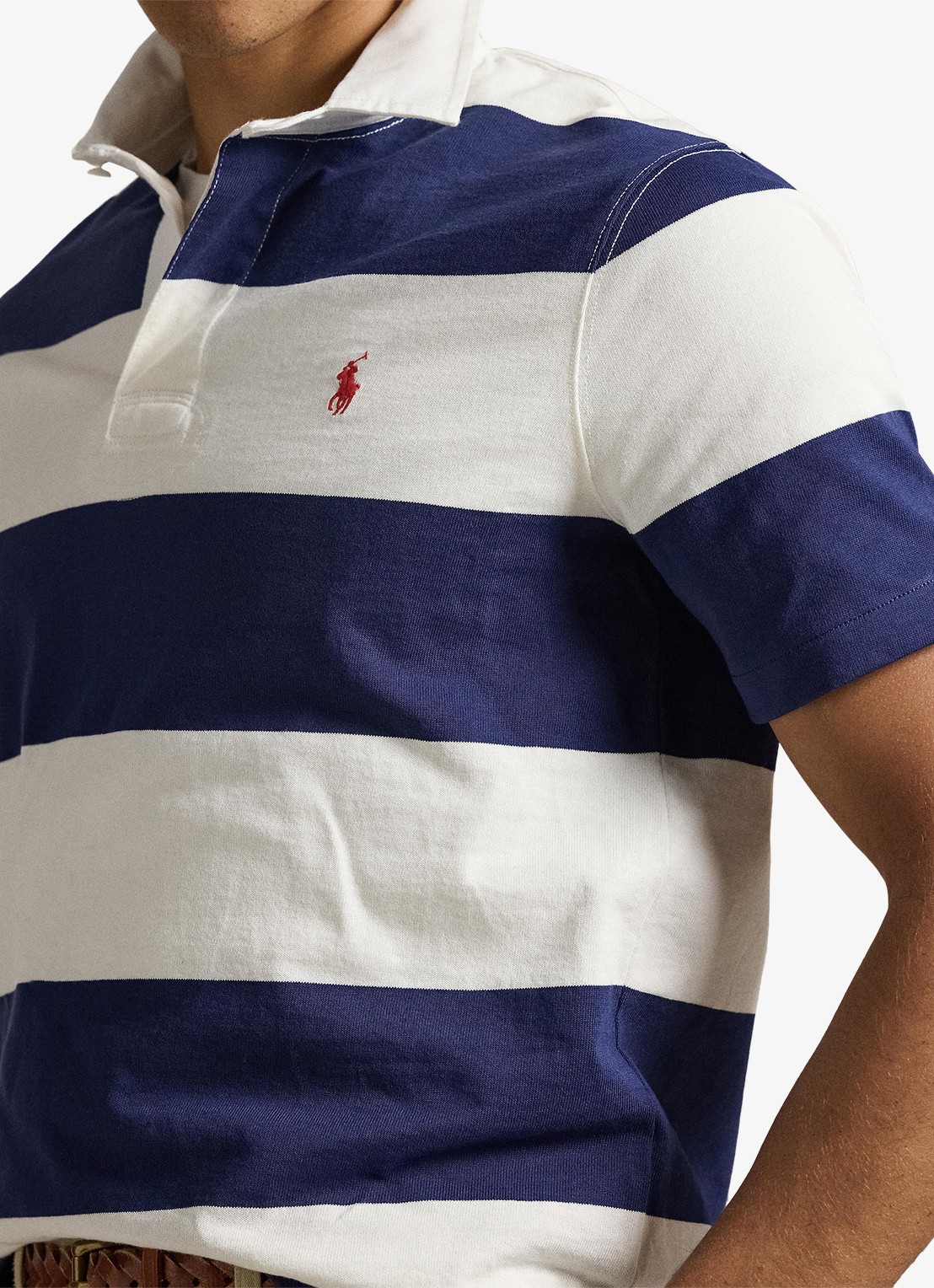 Ralph Lauren Classic fit polo met streepprint - detail 3 dark cobalt/deckwash white-zyrh