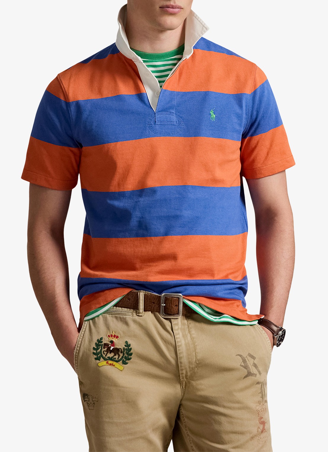 Ralph Lauren Classic fit polo met streepprint - detail 4 solar sky/modern royal-zygh