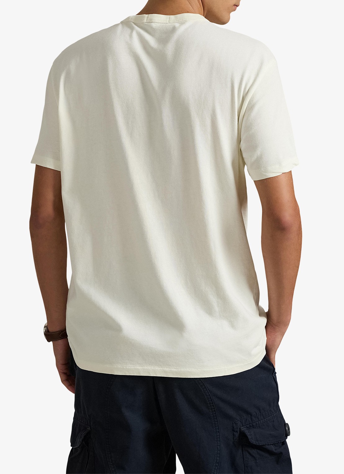 Ralph Lauren Classic fit T-shirt met ronde hals - achterkant 7 clubhouse cream / creme