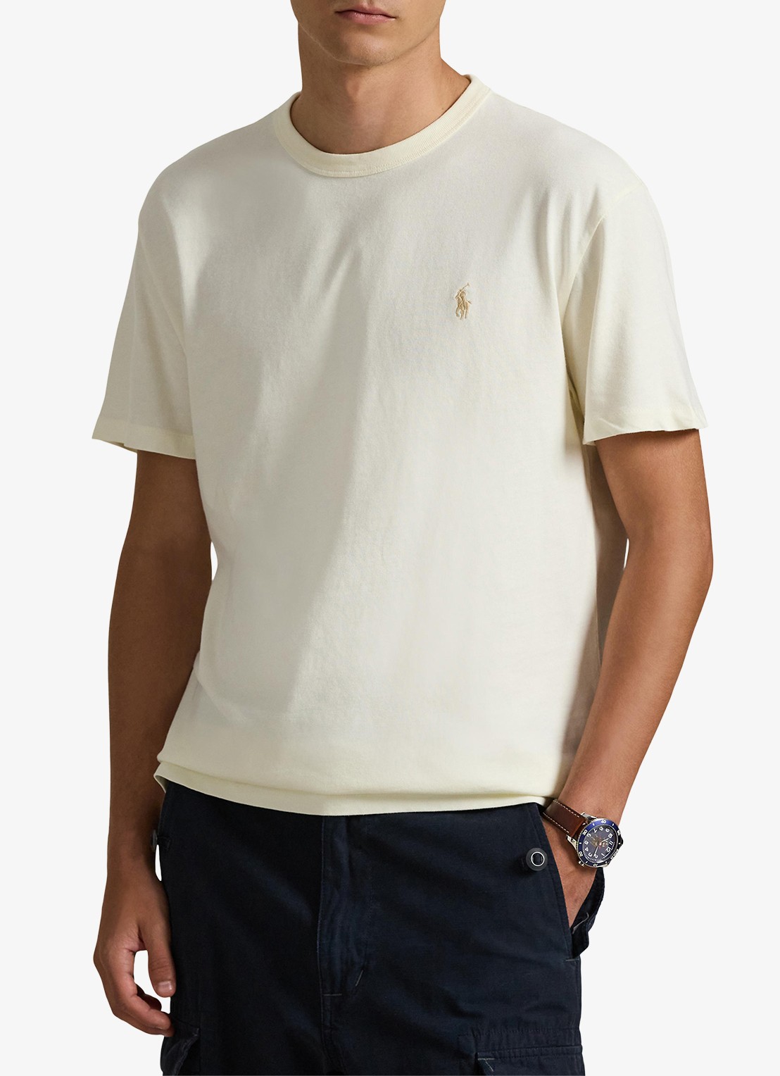 Ralph Lauren Classic fit T-shirt met ronde hals - detail 4 clubhouse cream / creme