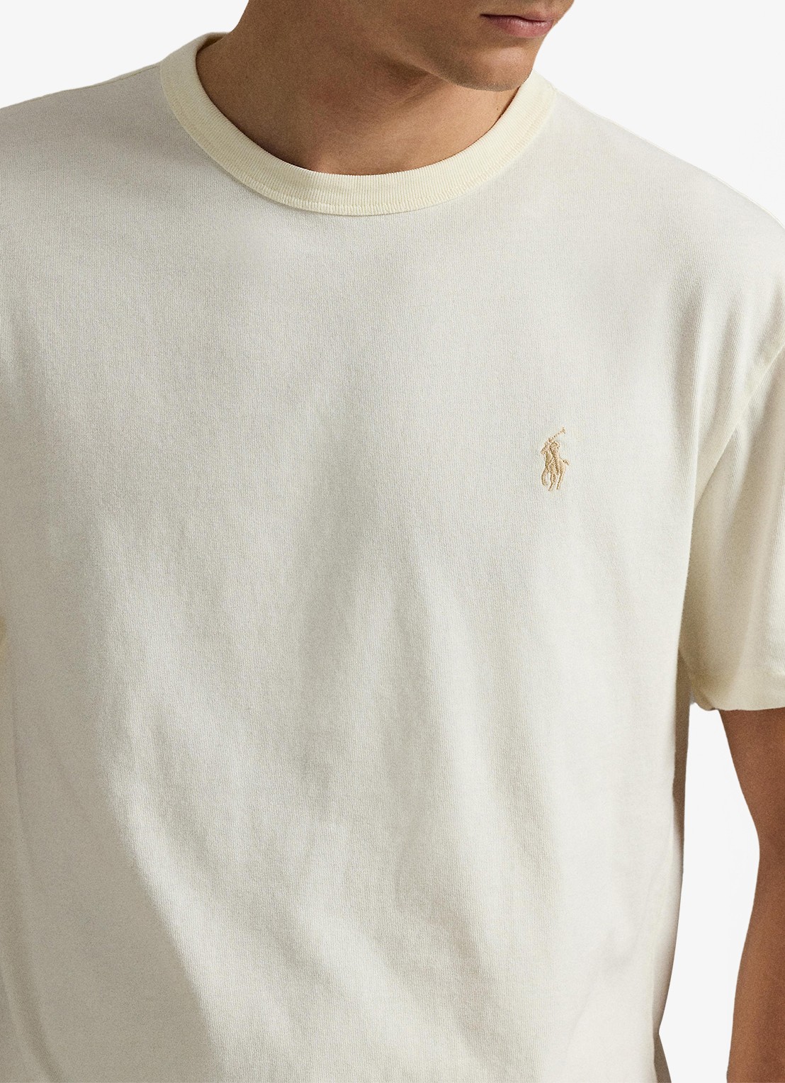 Ralph Lauren Classic fit T-shirt met ronde hals - detail 5 clubhouse cream / creme