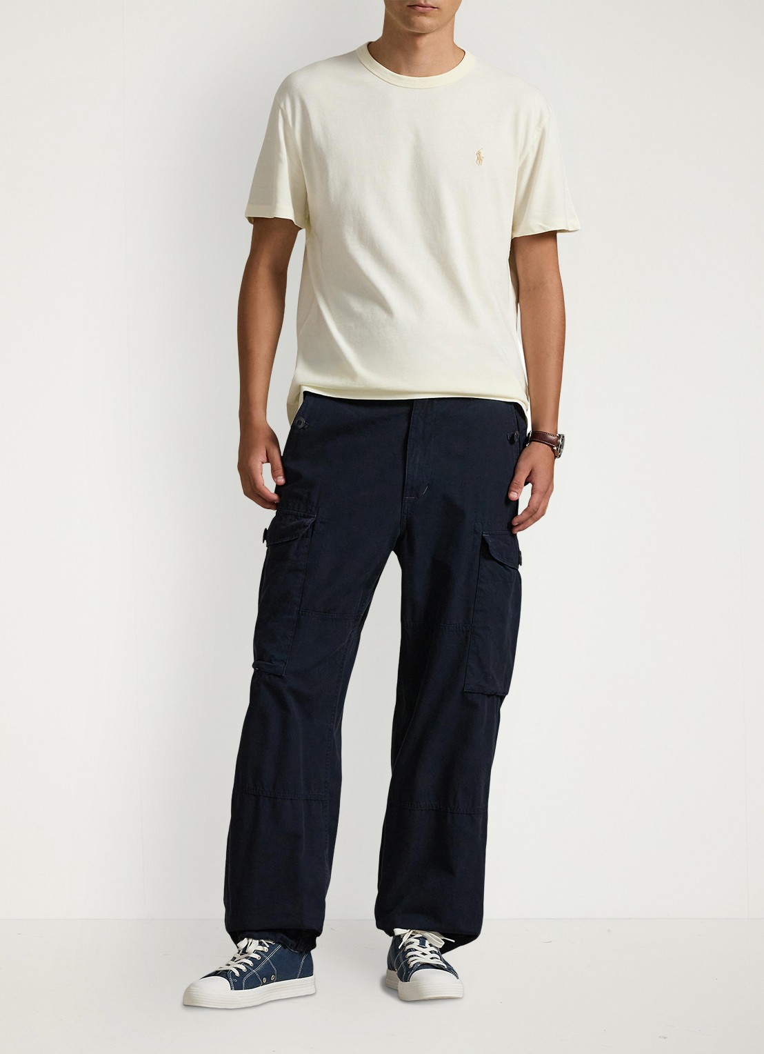 Ralph Lauren Classic fit T-shirt met ronde hals - voorkant 2 clubhouse cream / creme