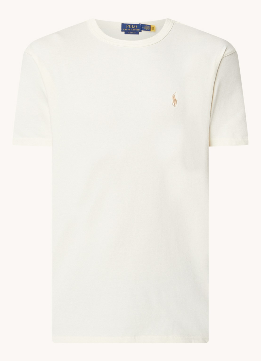 Ralph Lauren Classic fit T-shirt met ronde hals - voorkant 3 clubhouse cream / creme