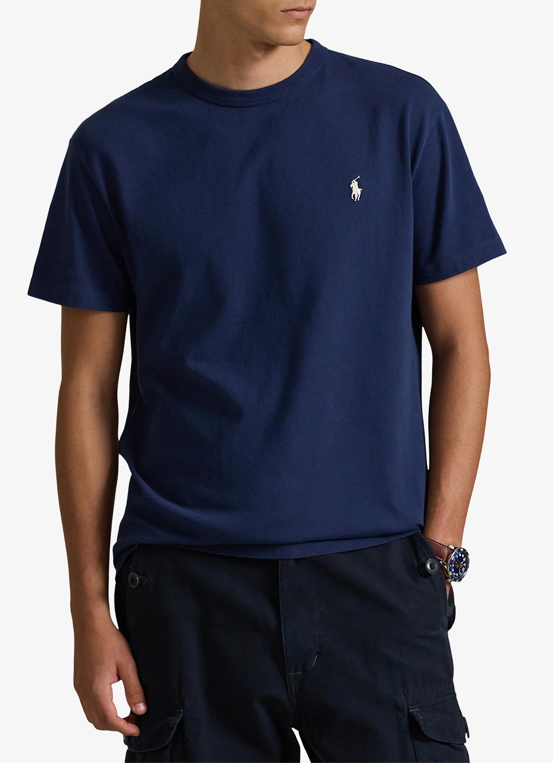 Ralph Lauren Classic fit T-shirt met ronde hals - detail 4 cruise navy / donkerblauw