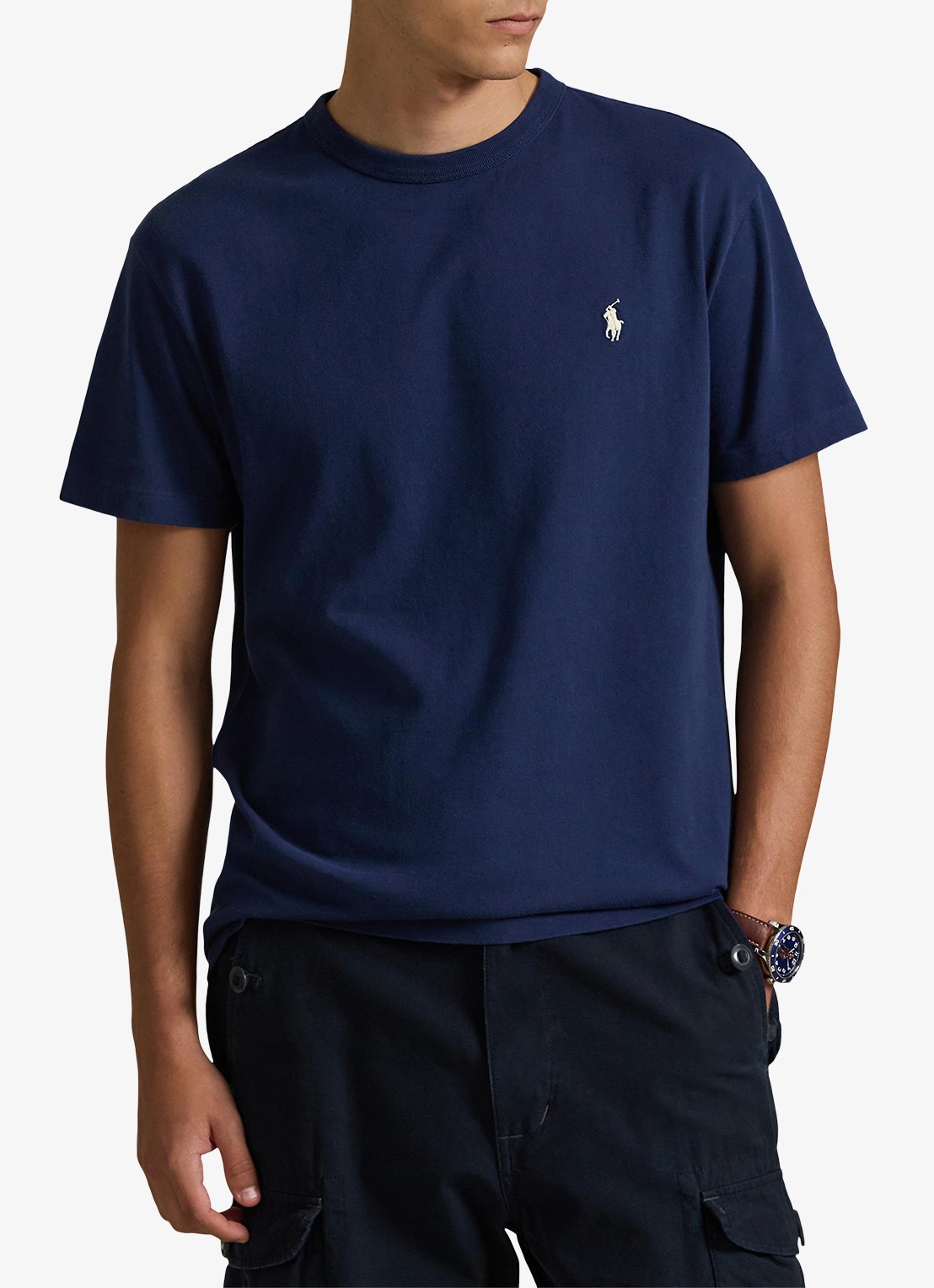 Ralph Lauren Classic fit T-shirt met ronde hals - detail 6 cruise navy / donkerblauw