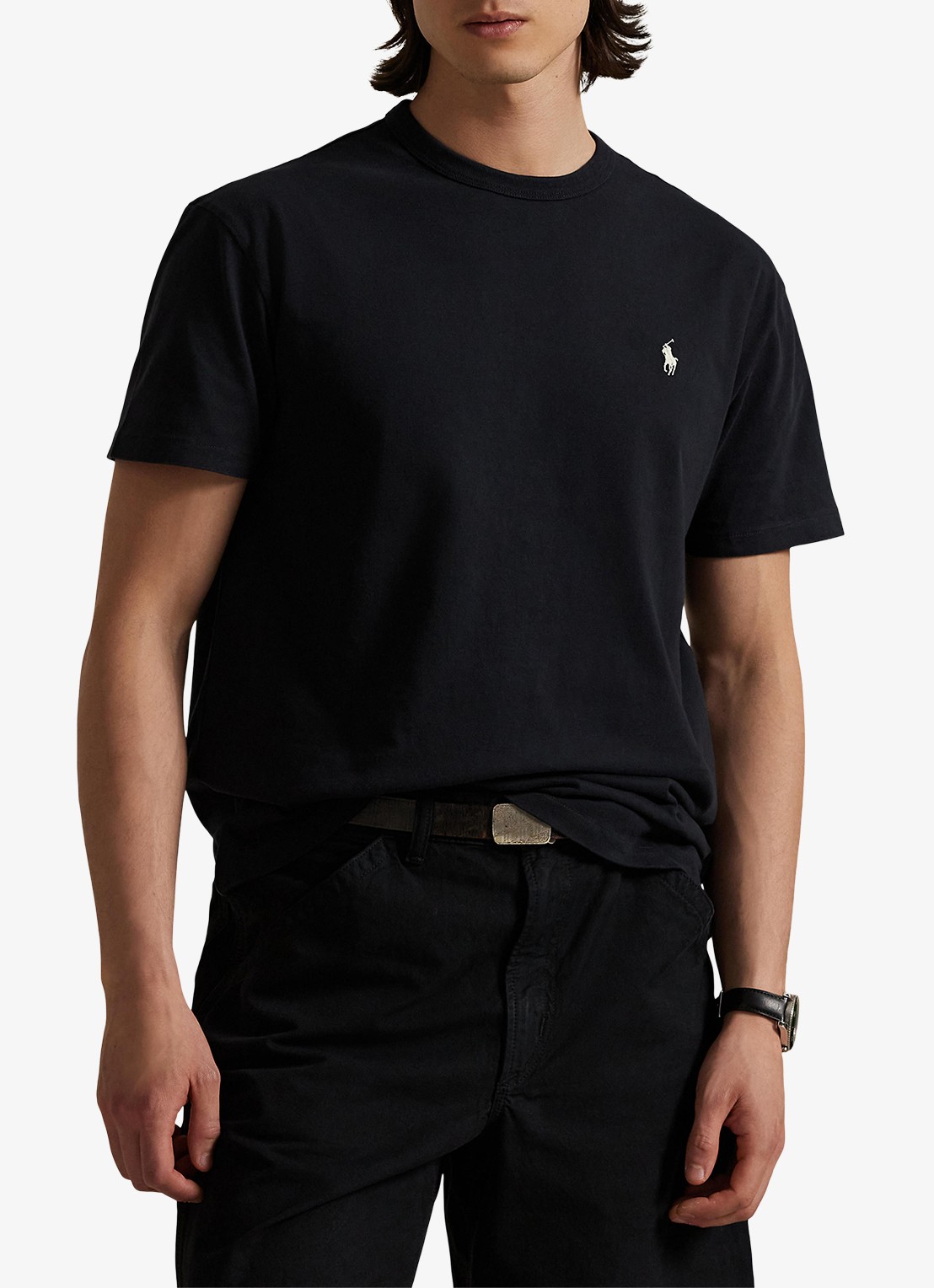 Ralph Lauren Classic fit T-shirt met ronde hals - detail polo black / zwart