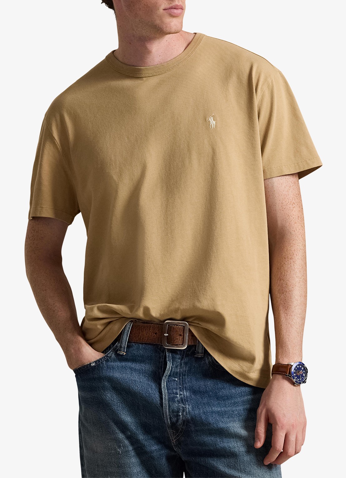 Ralph Lauren Classic fit T-shirt met ronde hals - detail 3 classic camel-2xsg