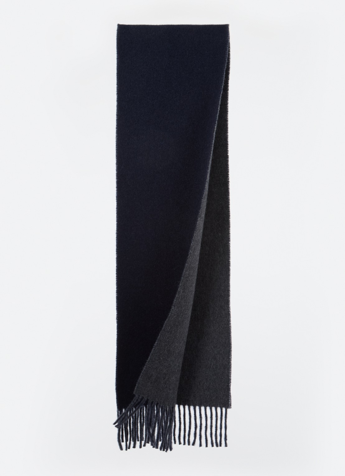 Ralph Lauren Classic Reversible sjaal in wolblend 168 x 25 cm - detail 2 donkergrijs