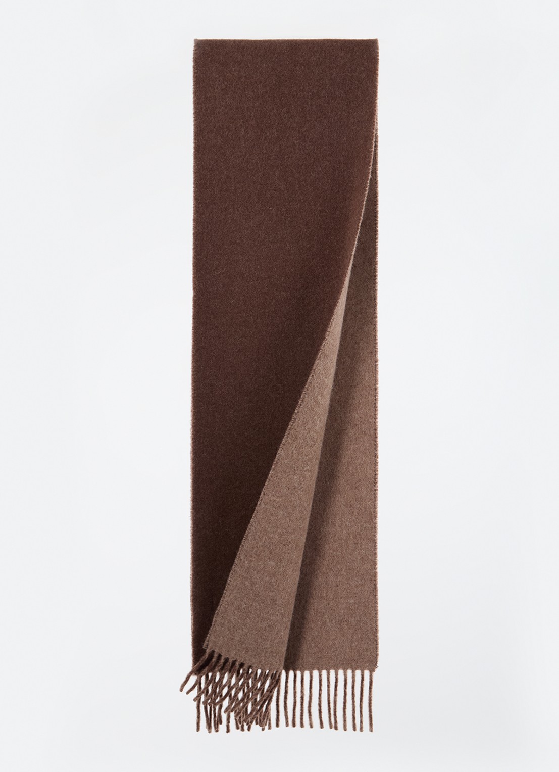 Ralph Lauren Classic Reversible sjaal in wolblend 168 x 25 cm - detail bruin