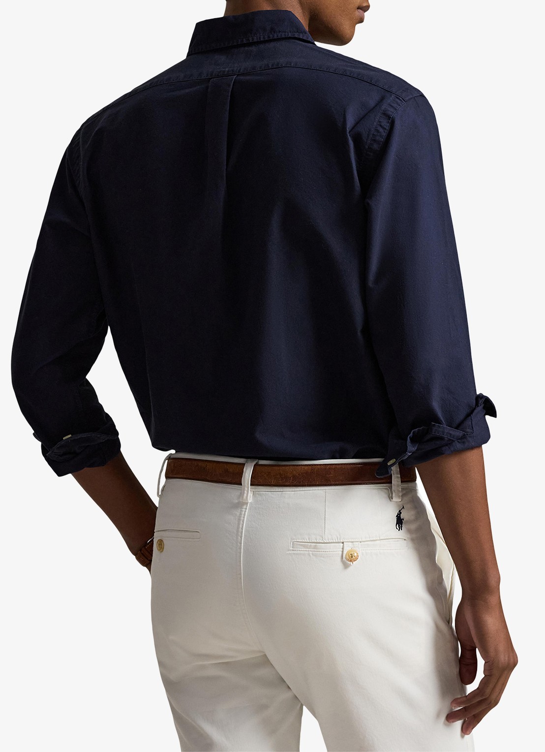 Ralph Lauren Classic slim fit overhemd van katoen - achterkant 3 rl navy / donkerblauw
