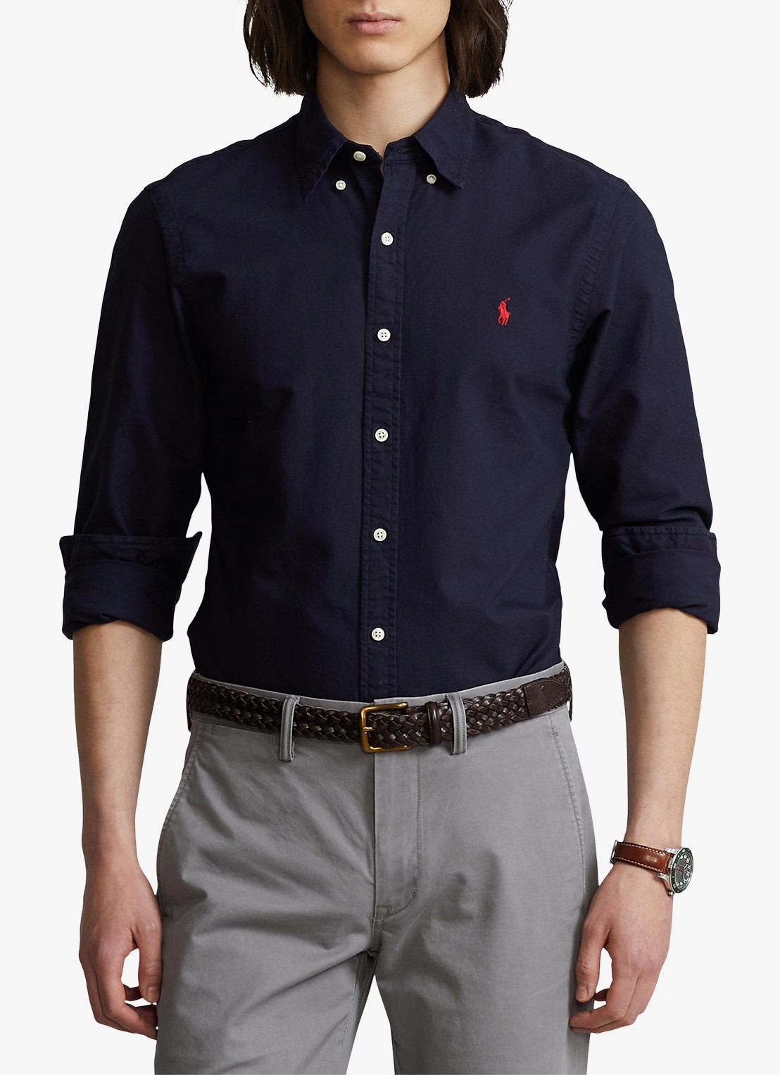 Ralph Lauren Classic slim fit overhemd van katoen - detail 4 rl navy / donkerblauw