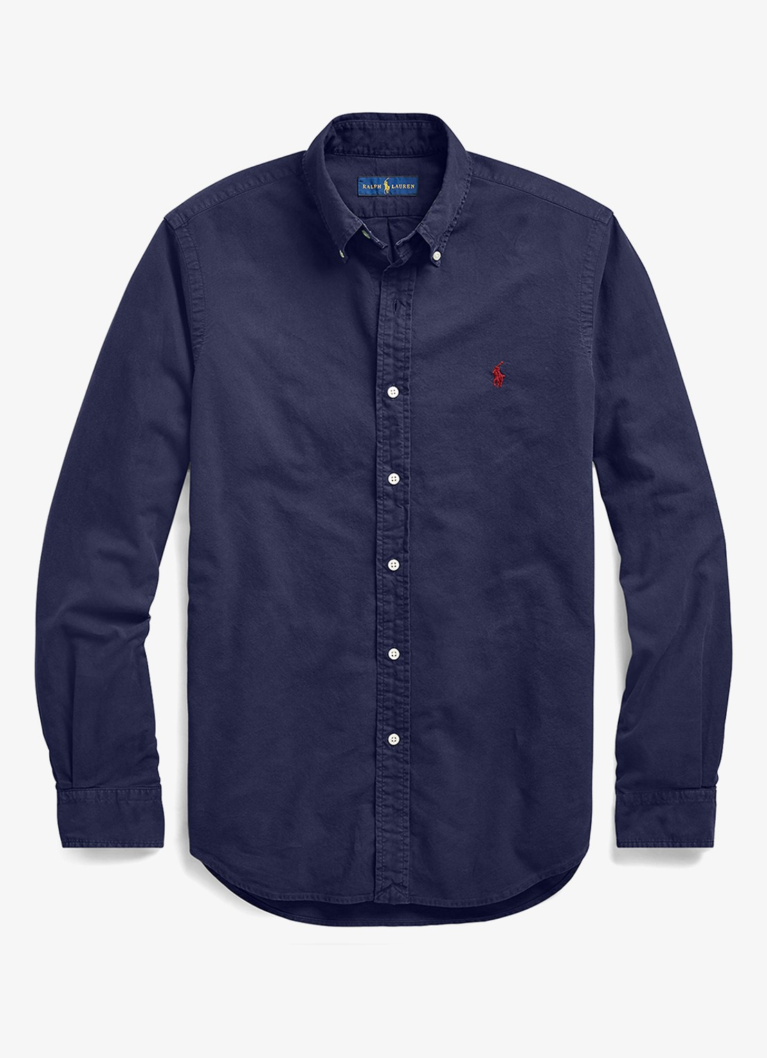 Ralph Lauren Classic slim fit overhemd van katoen - voorkant rl navy / donkerblauw