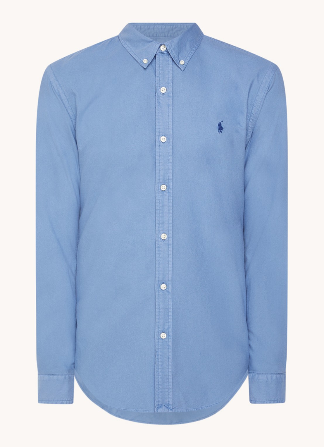 Ralph Lauren Classic slim fit overhemd van katoen - voorkant bastille blue / blauw