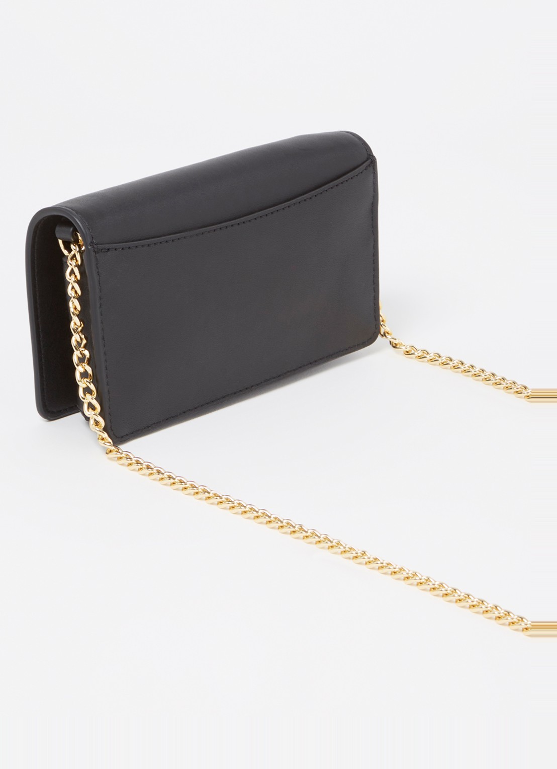 Ralph Lauren Clutch van leer met logo - achterkant zwart