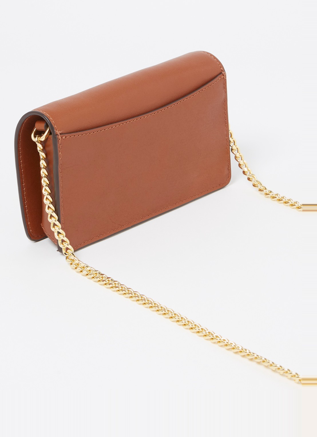 Ralph Lauren Clutch van leer met logo - achterkant 4 bruin