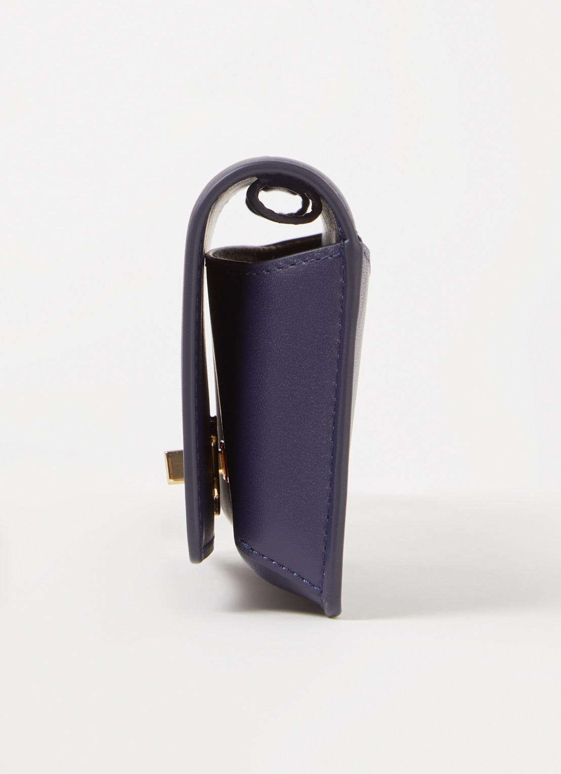 Ralph Lauren Clutch van leer met logo - detail 2 donkerblauw