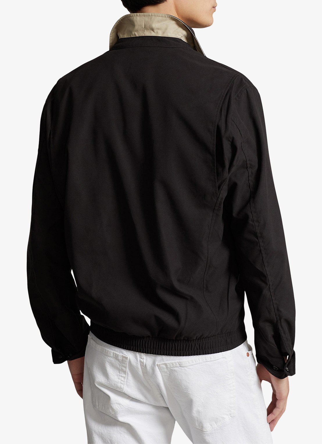 Ralph Lauren Coach jack met klassieke kraag - achterkant rl black / zwart