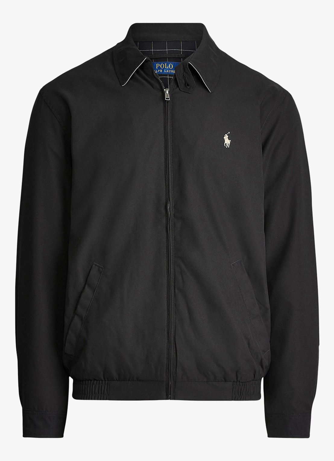 Ralph Lauren Coach jack met klassieke kraag - voorkant 5 rl black / zwart